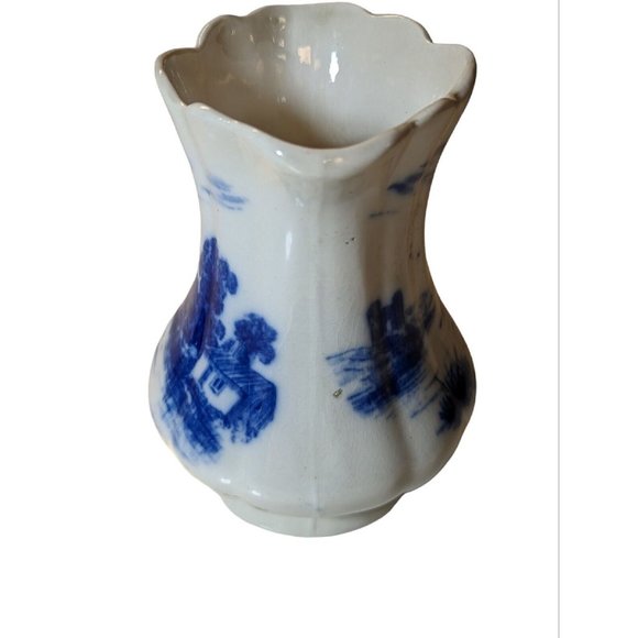 Delft Blue White Dunn Bennett Burslam Vase Crazing - Picture 2 of 7